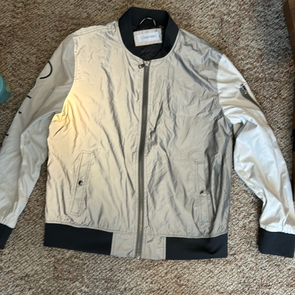 NWOT Calvin Klein Reflective Bomber Jacket